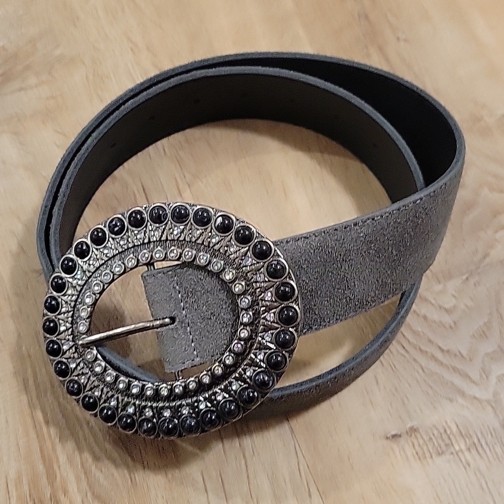 CHINESE LAUNDRY Leather Rhinestone Belt S
